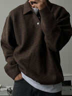 Mens Lapel Polo Knit Sweater