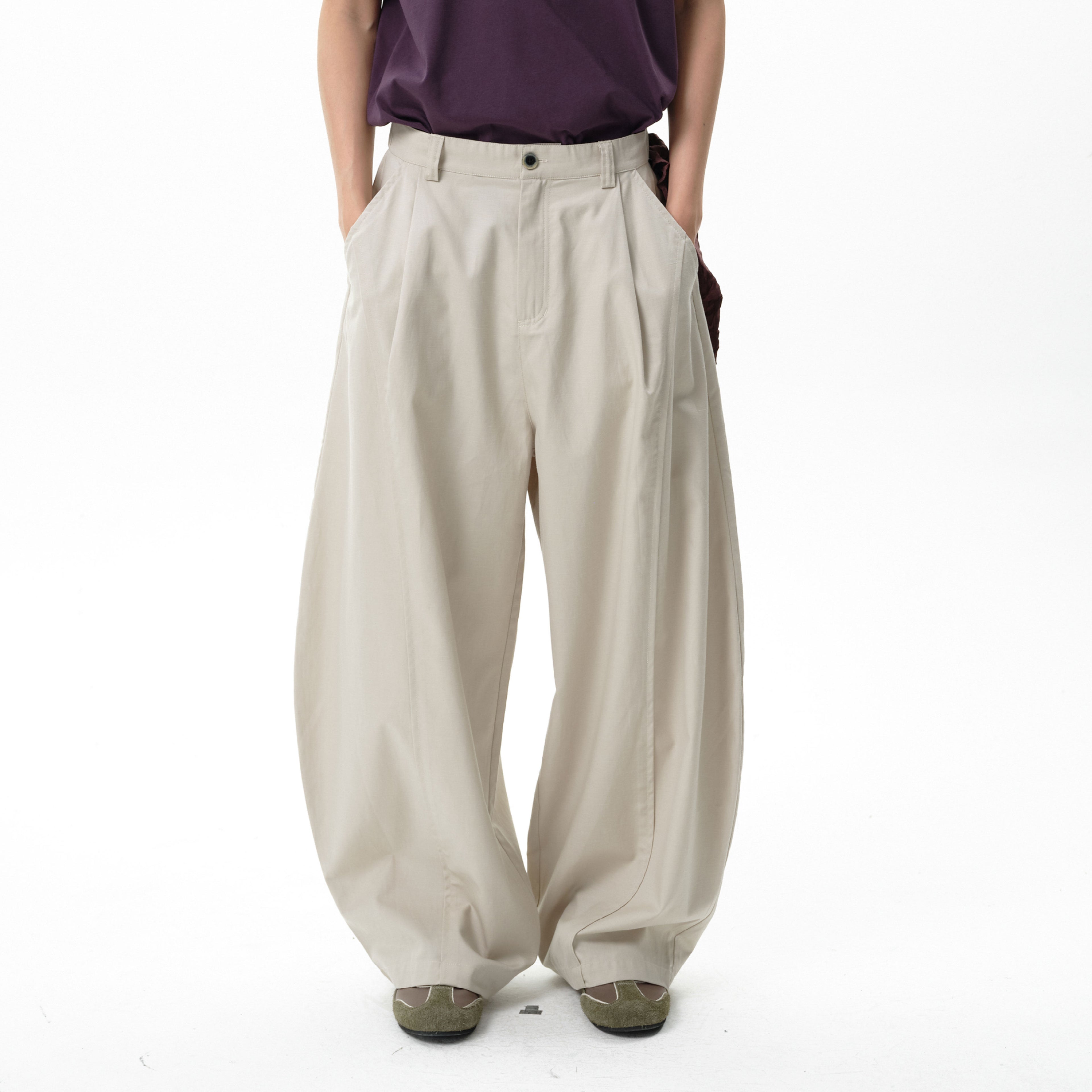 Lyocell Cocoon Loose Scimitar Pants