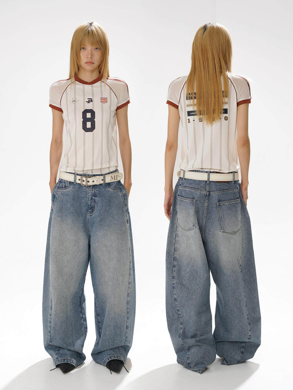 Dry Mesh Striped Sports Jersey T-Shirt