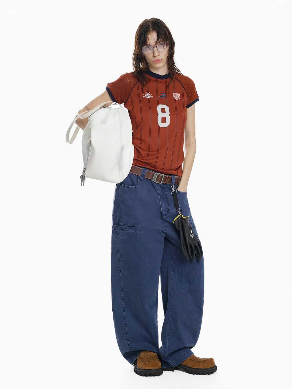 Dry Mesh Striped Sports Jersey T-Shirt