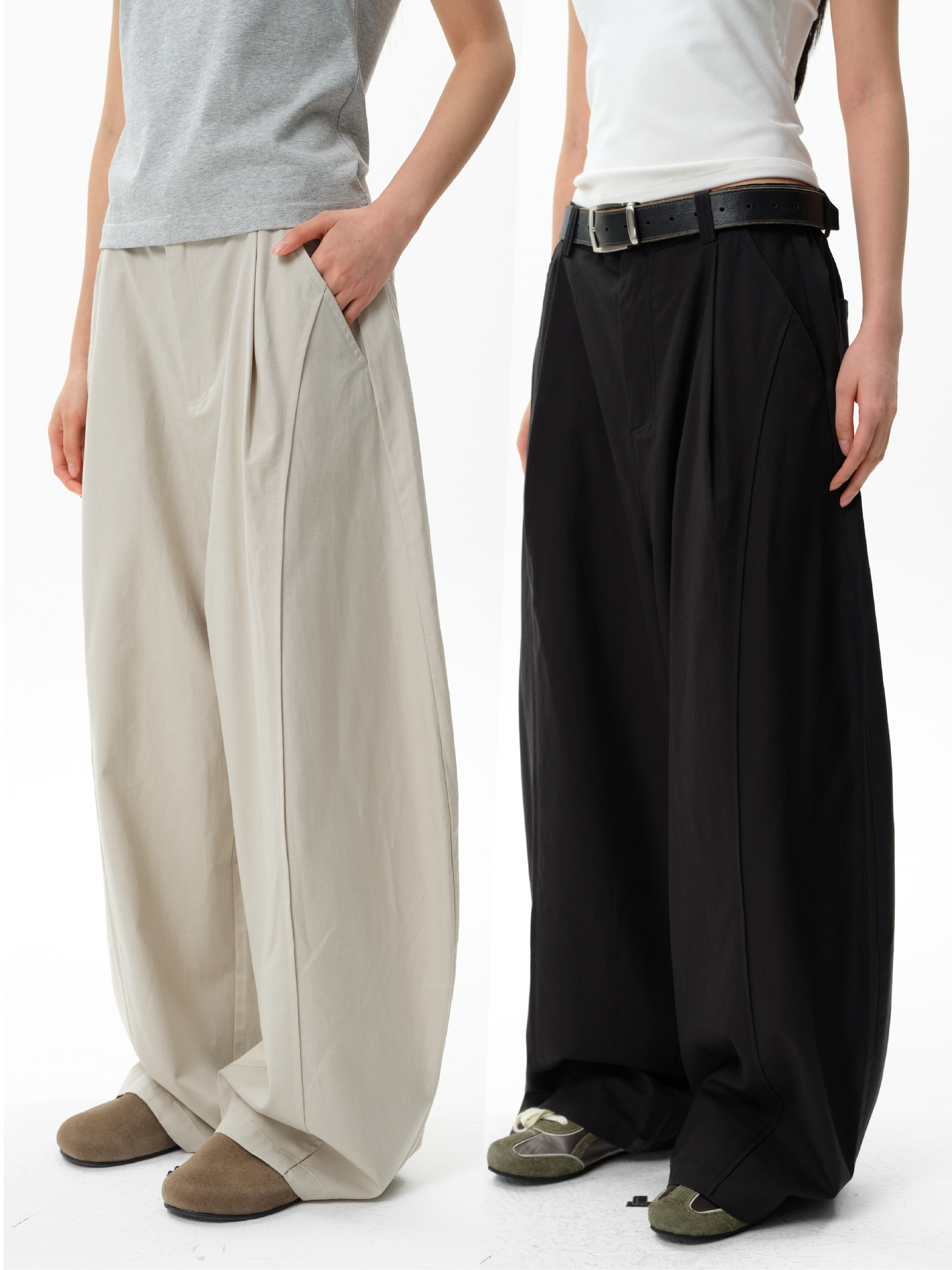 Lyocell Cocoon Loose Scimitar Pants