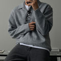 Mens Lapel Polo Knit Sweater